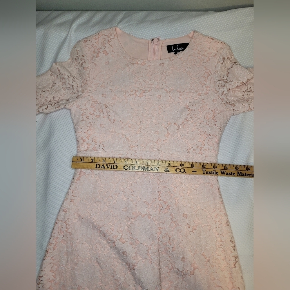 Lulus Favorite Flair Soft Pink Lace Mini Dress sz XS CD108L - Picture 7 of 11